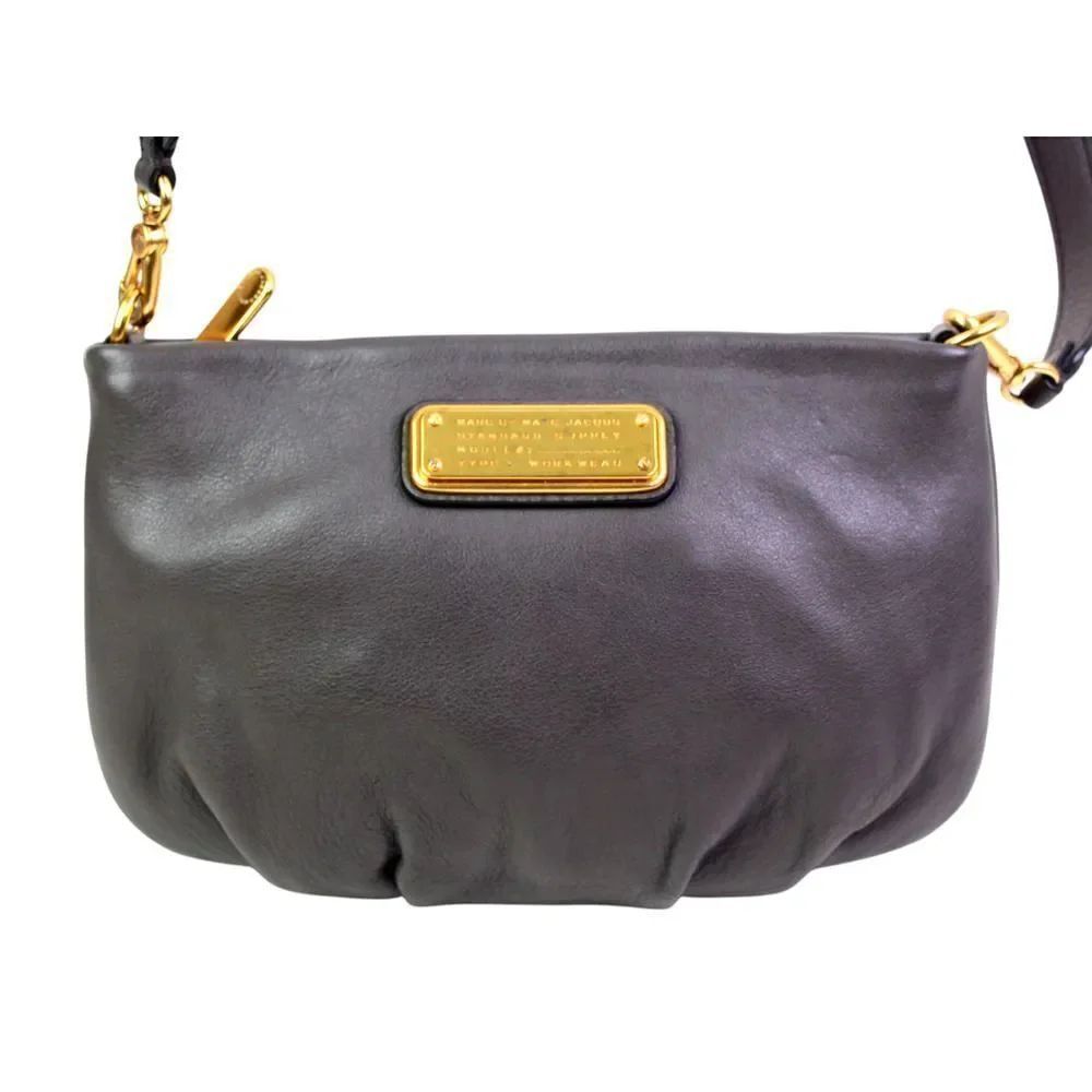 Marc by Marc Jacobs TAUPE BROWN REAL LEATHER X-BODY SHOULDER BAG CLUTCH PURSE